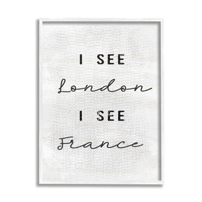«Black and Greishish I See London I See France Textured» par Daphne Polselli, reproduction d'art textuel