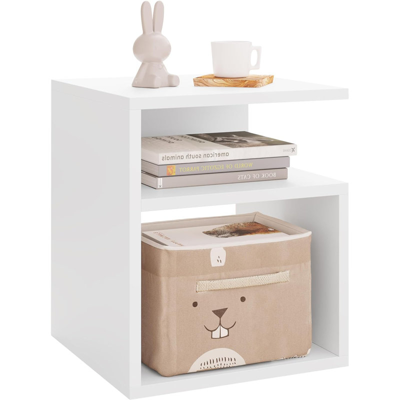 Mugdha 35cm W Solid + Manufactured Wood Bedside Table, White
