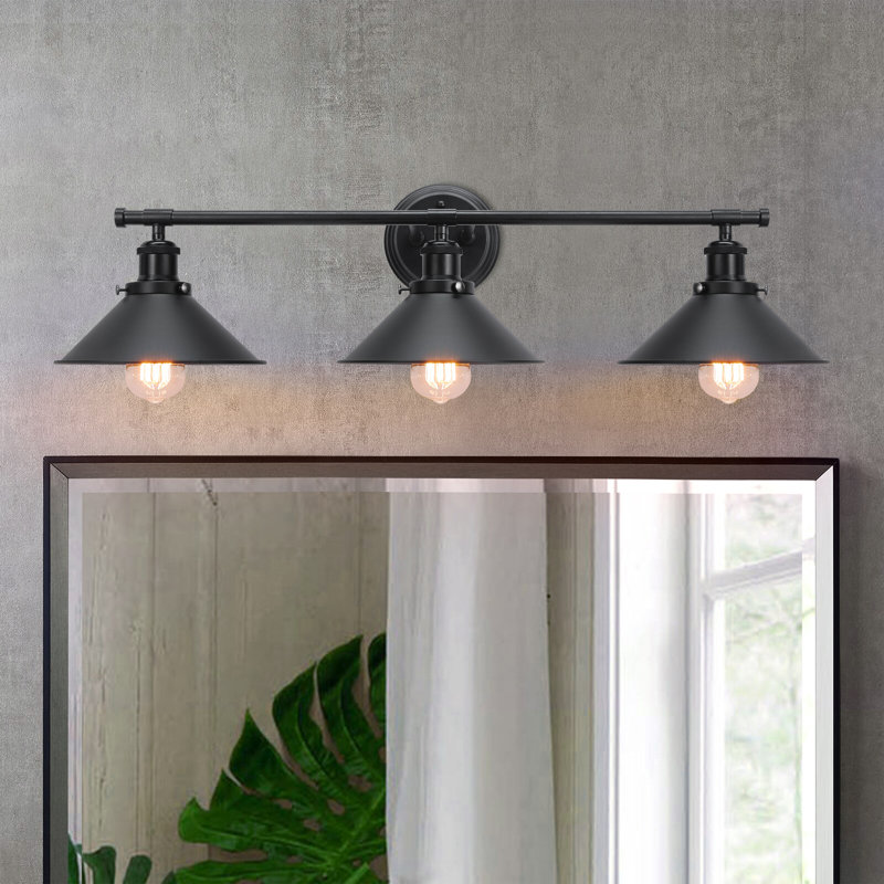  Balfor 3-Light Dimmable Matte Black Vanity Light