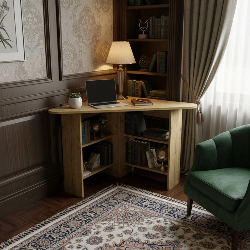Bureau d'angle en coin