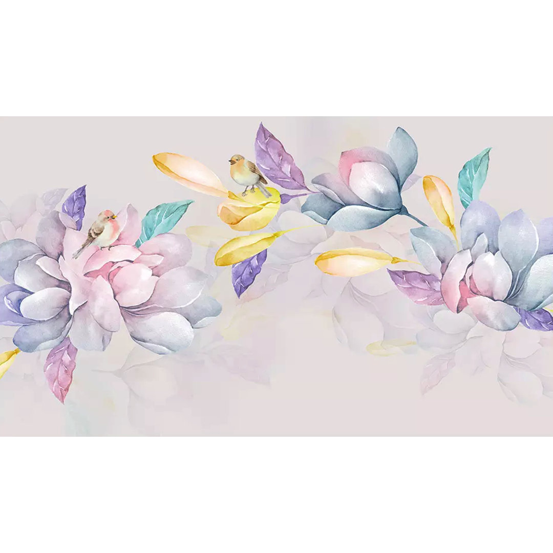 Watercolor Floral Magnolia Blossom TEXTILE Wallpaper GK Wall Design 