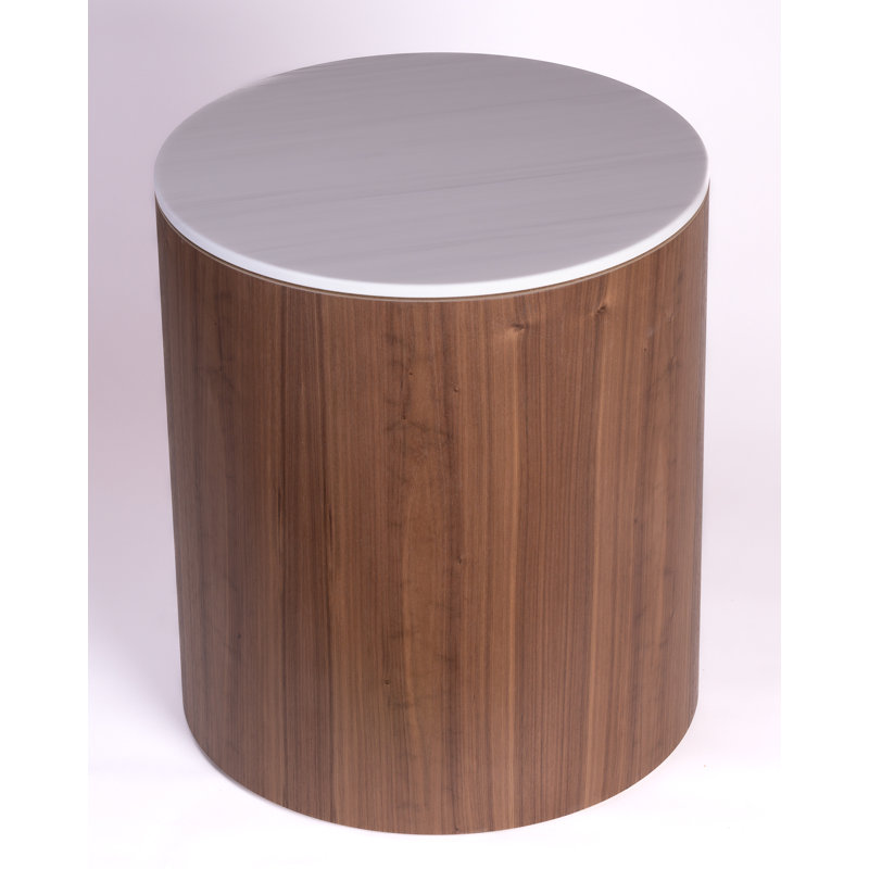 Abra 18 3/4" Walnut Side Table with Luna Top