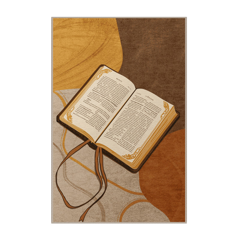 Tapis moderne brun et beige lavable à la machine Abaokoro, 7 x 9