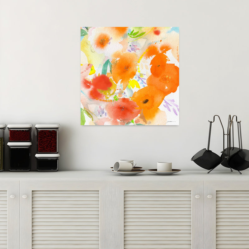 Fiesta n ° 5, art abstrait contemporain, H 18 po x l 18 po