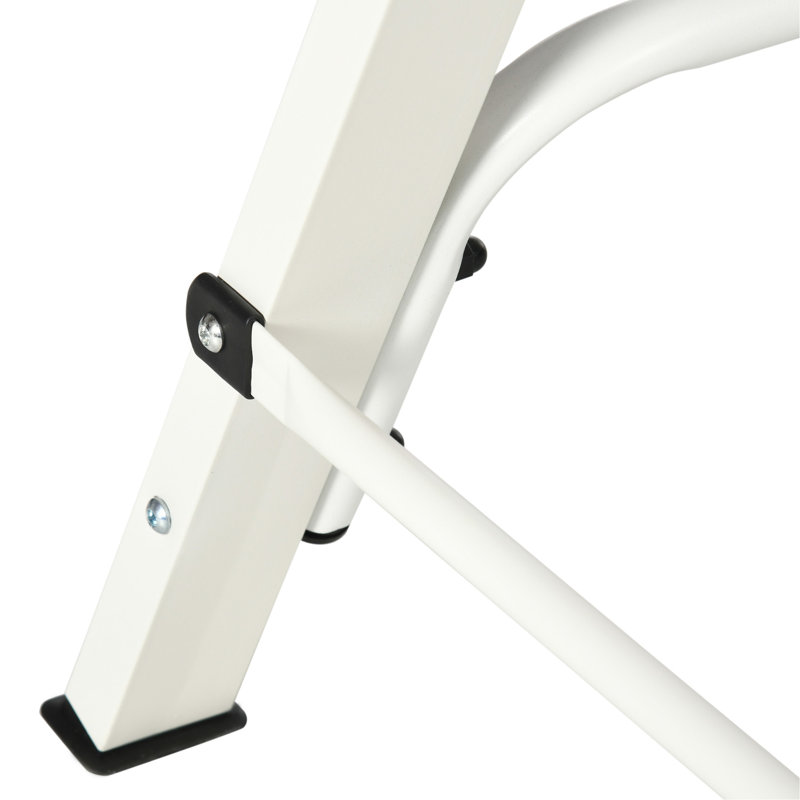 Support de balançoire en métal blanc, capacité de 240 kg (528 lb), idéal pour la pelouse et le patio.