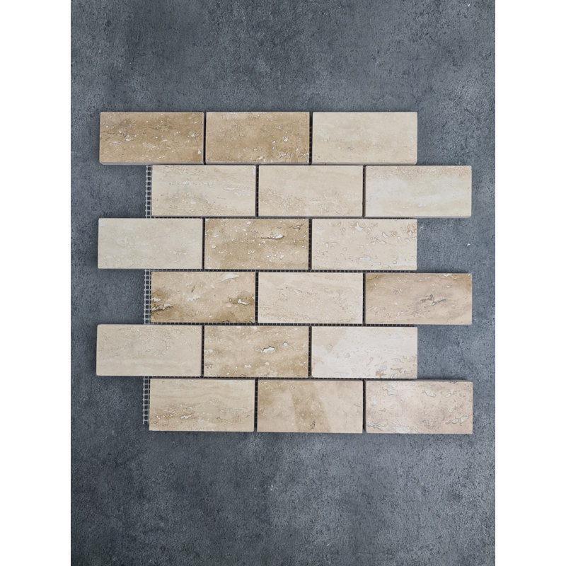 Patara Ivory 2" x 4" Marble Brick Joint Mosaic Wall & Floor Tile