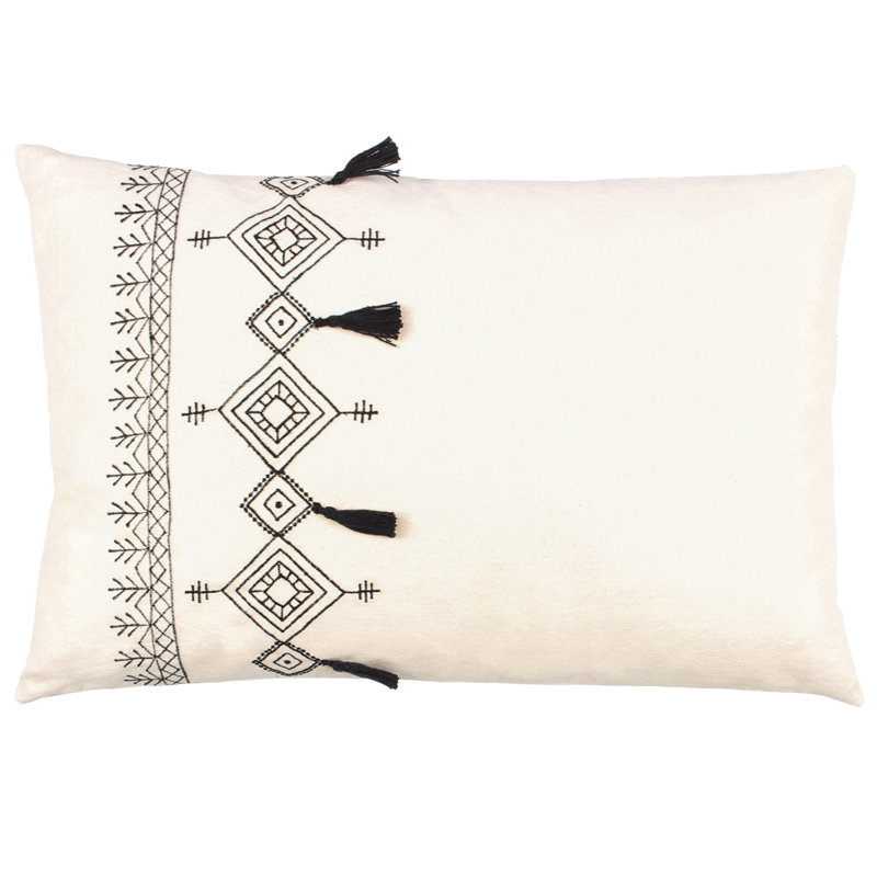 Pritta Geometric Rectangular Throw Cushion, Natural