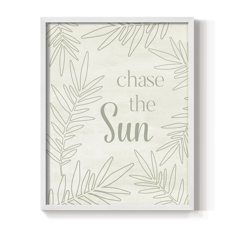 «Chase the Sun», reproduction encadrée - bois massif, H 11 po x l 9 po, Blanc