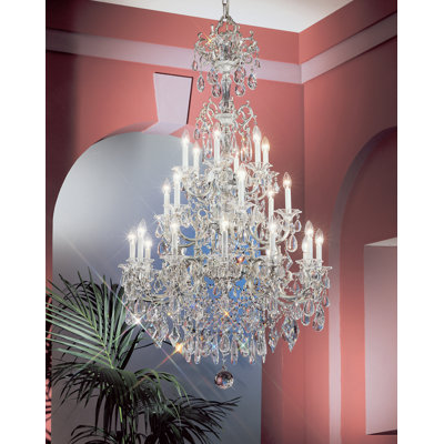 Fabry 24 - Light Glass Dimmable Tiered Chandelier