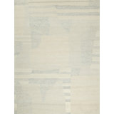 Janesko Hand Tufted New Zealand Wool Ivory/Blue Area Rug
