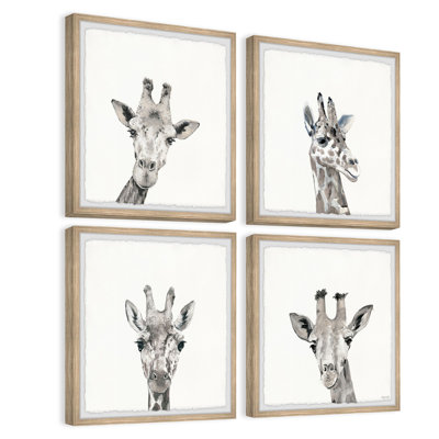 McBeal Wacky Giraffe 4-Piece Set Framed Print