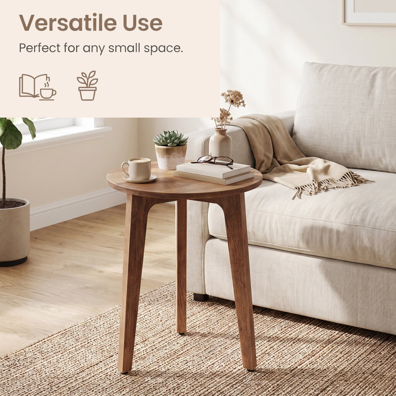 Round End Table, Brown