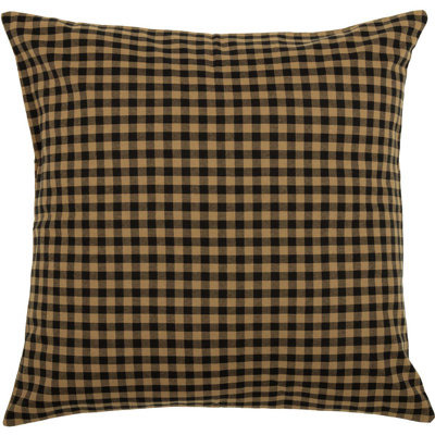 Black Check Fabric Euro Sham