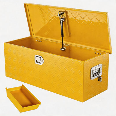 30x15x15 Inch/36x15x15 Inch Truck Bed Tool Box, Heavy Duty Aluminum Weatherproof Chest with Lock & Keys, Gas Strut Lid & Side Handles for Pickup, Trailer & RV