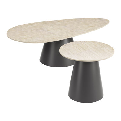 Ensemble de table basse Reyes (2 pièces) Naturel et noir