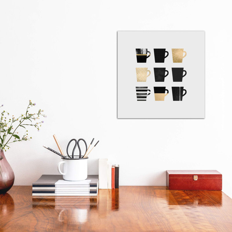 Coffee Mugs by Elisabeth Fredriksson - Wrapped Canvas Print, 45.72 cm H x 45.72 cm W x 3.175 cm D