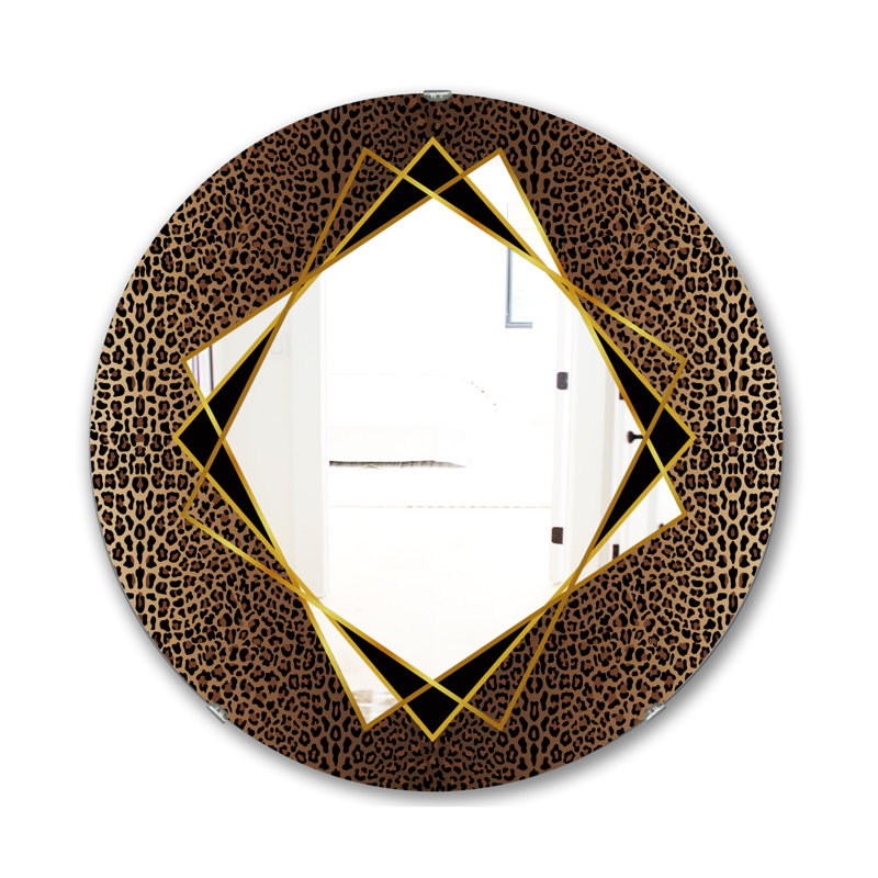 Leopard 6 - miroir glam, H 23,6 po x l 23,6 po
