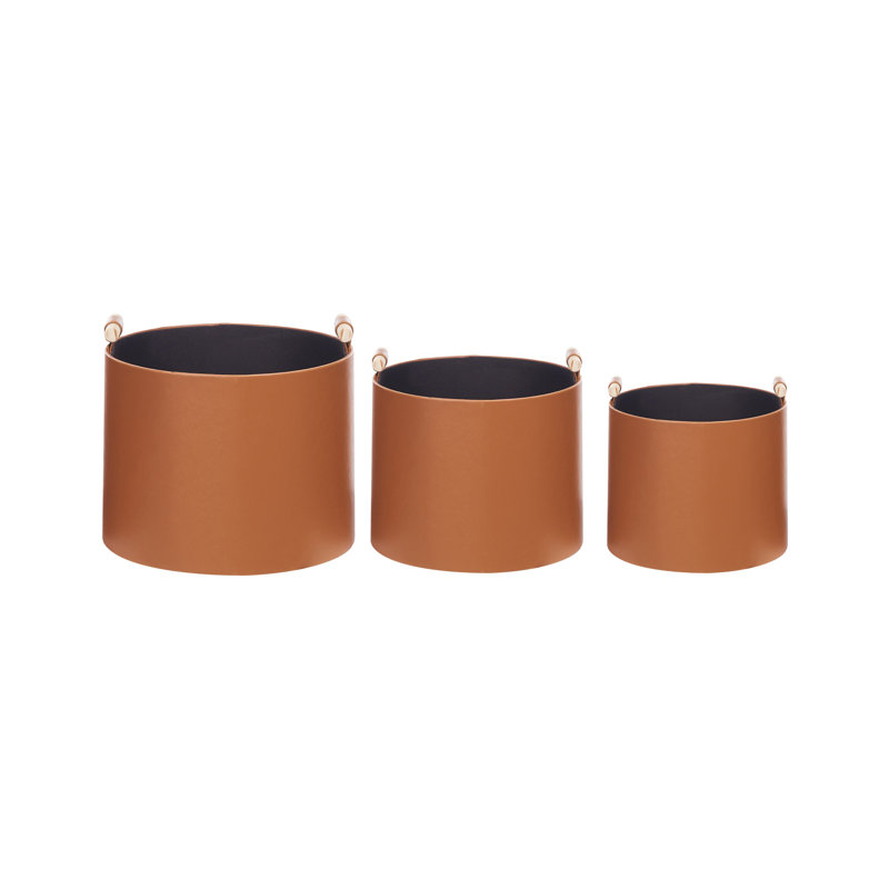 Brayden Studio ARAM Faux Leather Decorative Basket, Brown