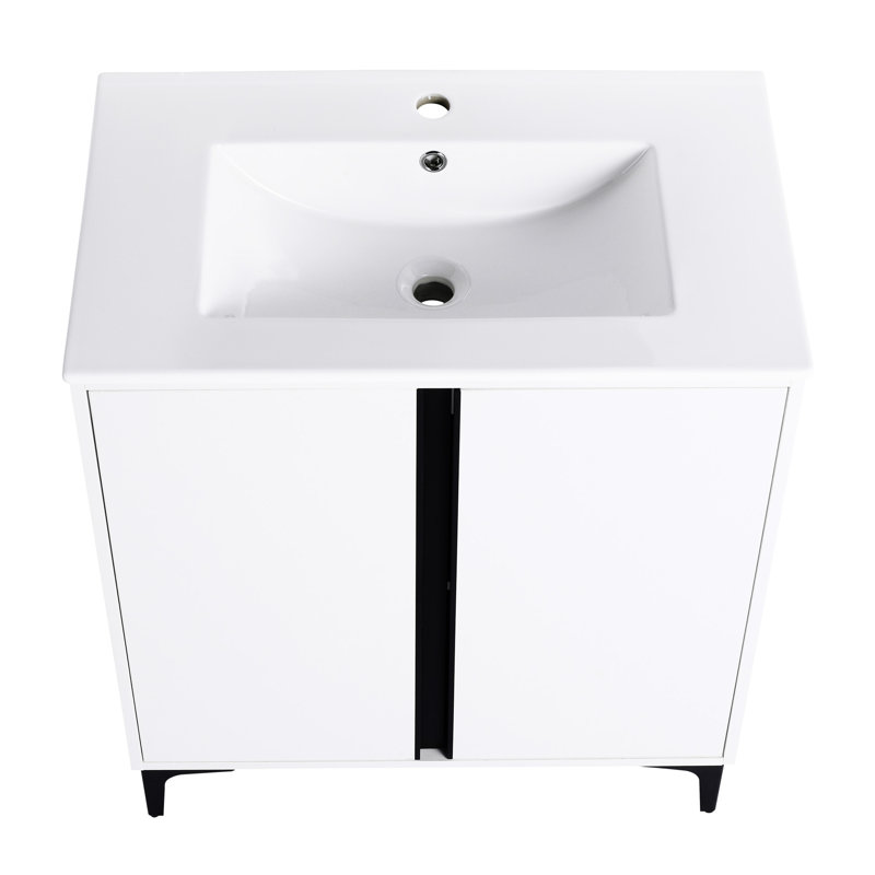 Ensemble de meuble-lavabo autoportant avec lavabo en céramique 30 po Rotha