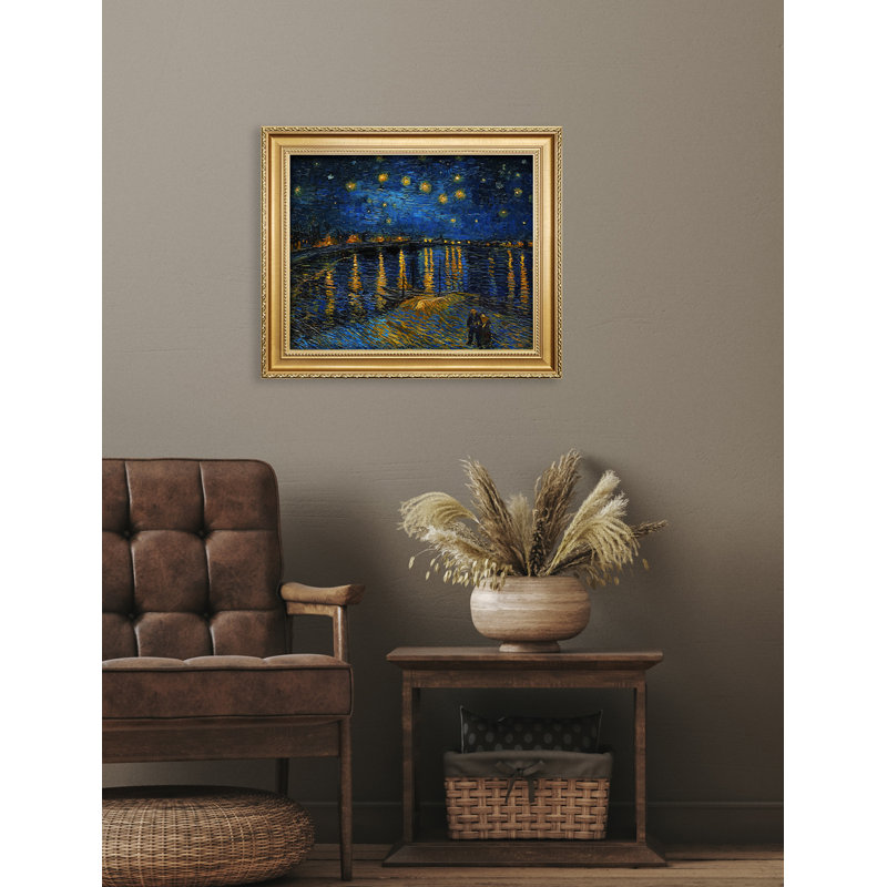 Décoration murale en toile pour salon, chambre à coucher Vincent Van Gogh, Encadrement doré, H 16 po x l 20 po