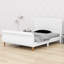 Base de lit plateforme avec tête de lit capitonnée à oreilles et pied de lit-bateau-290139578-290139580
