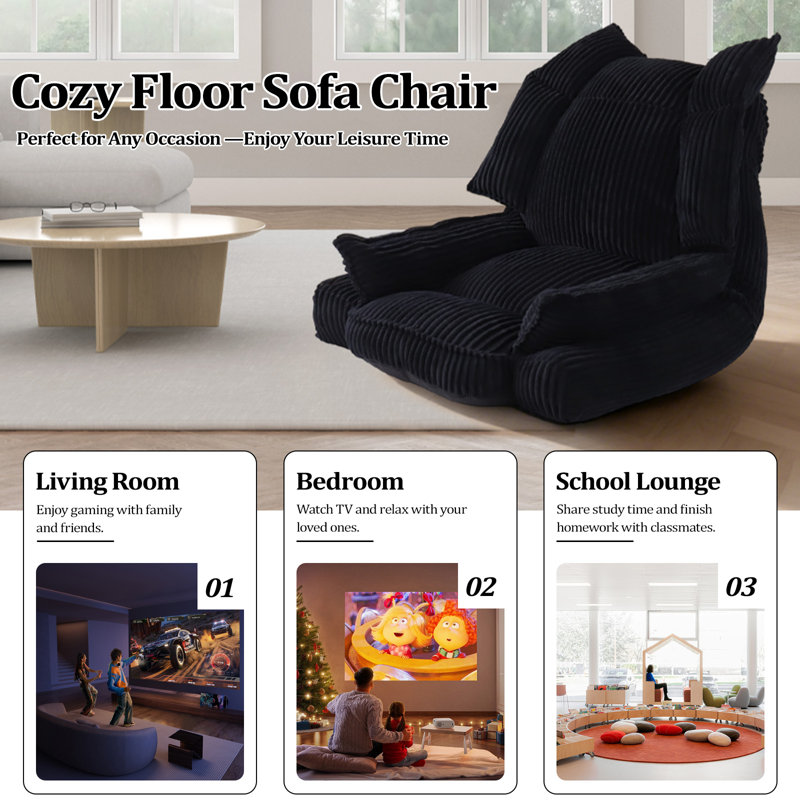 Adjustable Reclining Sofa Chair Floor Chair Reclining Gaming Chair Relaxing Sofa Rest Chair