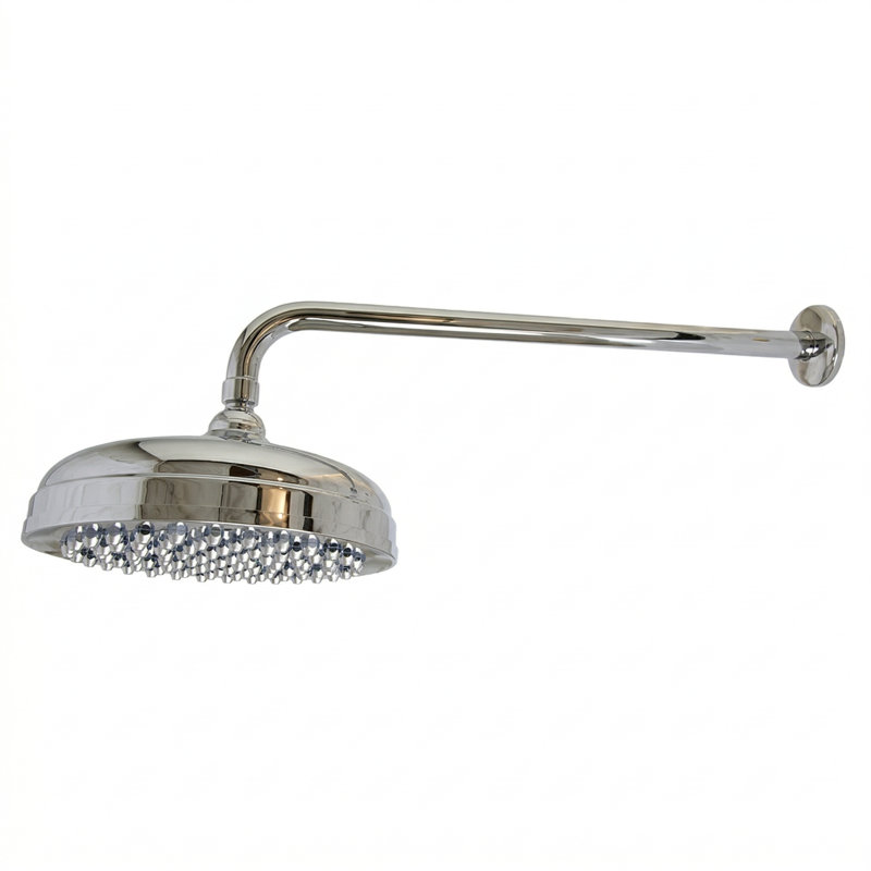 Pomme de douche 8 po avec accoudoir droit 16 po et écusson par Strom Living, Chrome