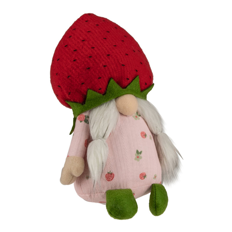 Gnome vert et rouge 9,5 po, Rose