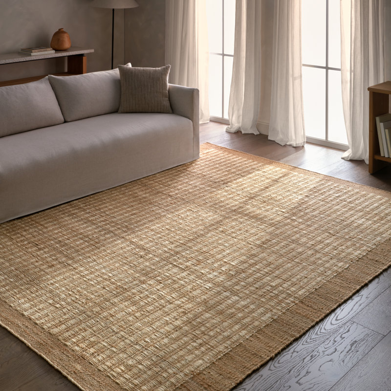 Jaipur Living Vitani SOS04 Handwoven Border Tan Area Rug (12'X15'), Rectangle 6' x 9'