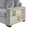 Modern Grey Modular Sofas, Chenille 3-seater With Storage Armrest & Console