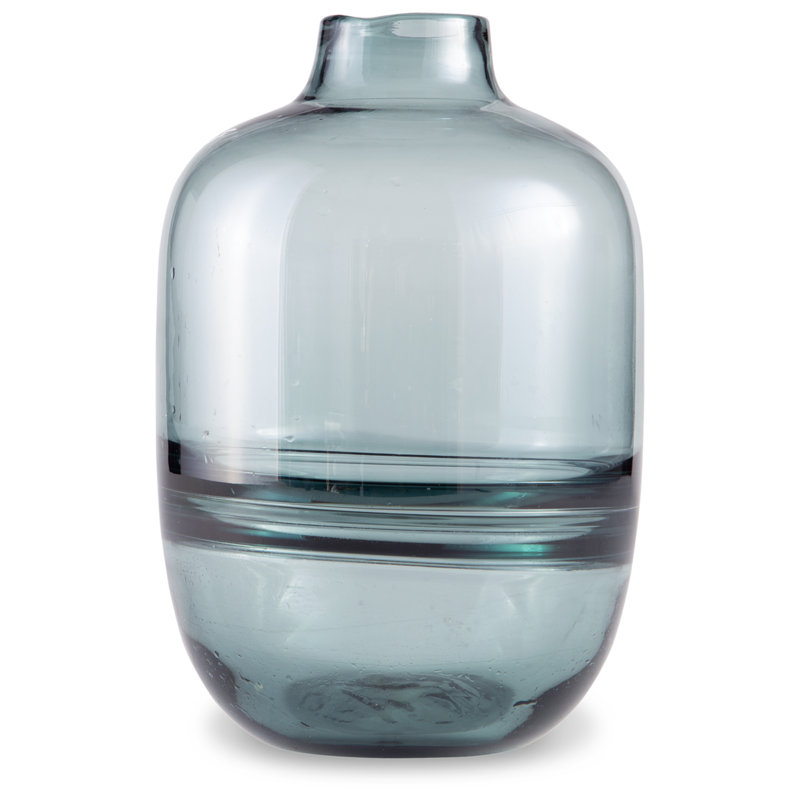 Jasey Glass Table Vase, Navy Blue, 10.03" H x 6.50" W