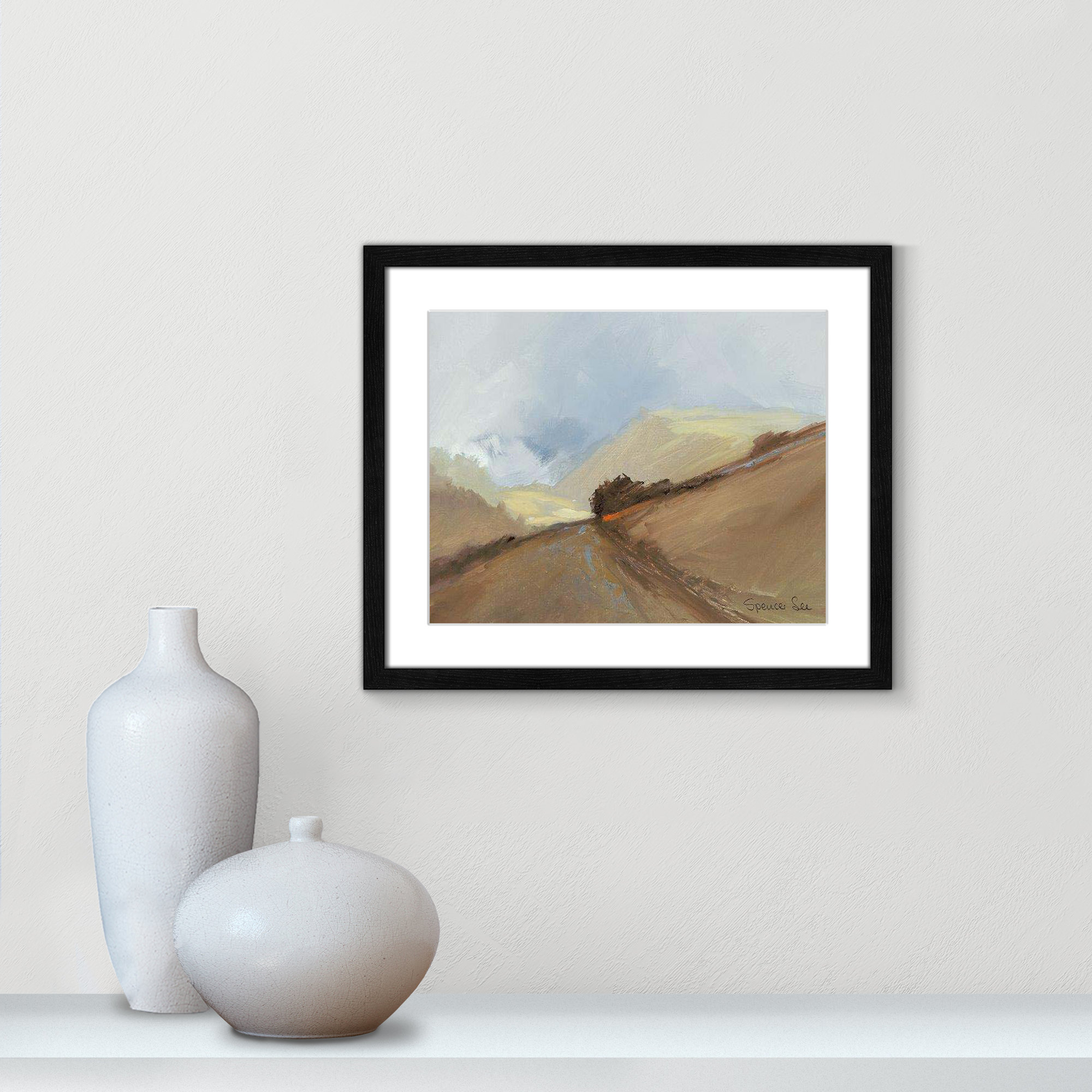 Heaven And Earth II by Spencer Lee, 16" H x 19" W x 0.75" D, Black Framed