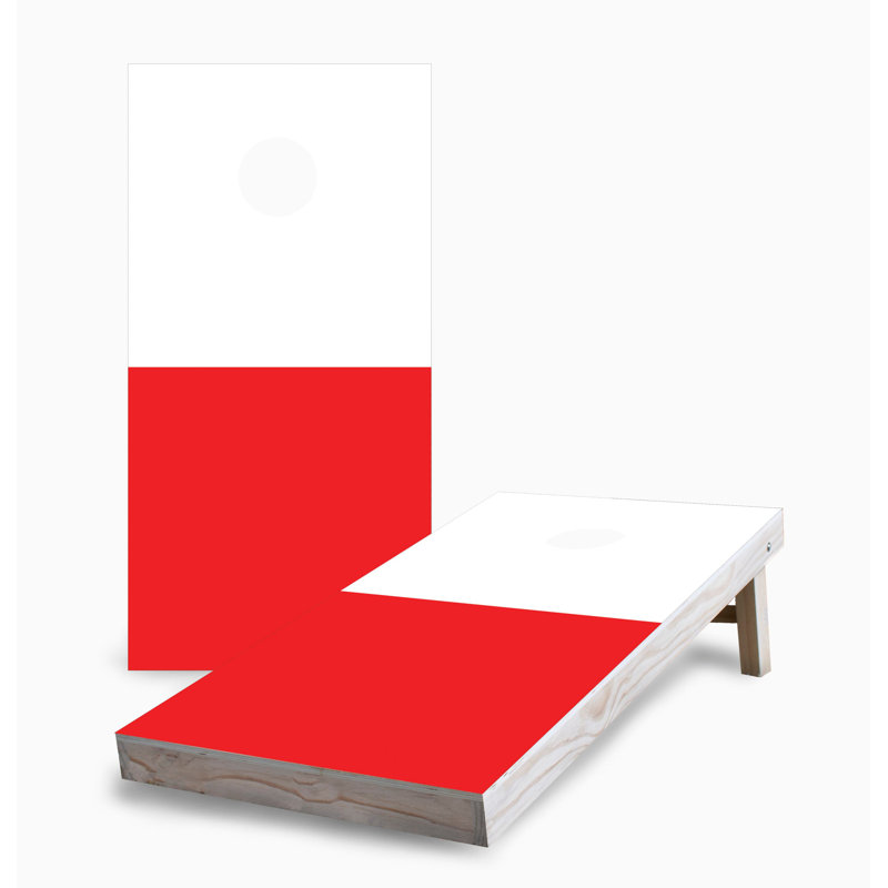 Ensemble de planches de cornhole 2 x 4 drapeau polonais | Comprend (2) planches (8) sacs et accessoires optionnels