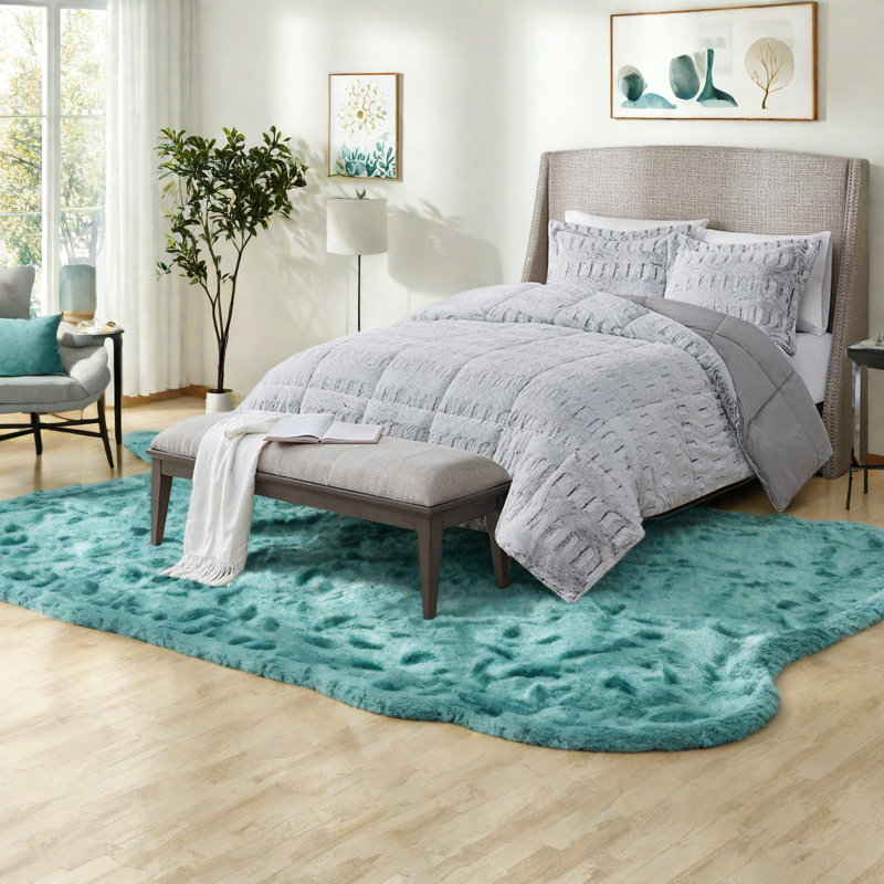 Luxury Faux Fur Bedding Sets, Polyester Full Queen, Modern Home Comfort