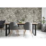 Feel Flocked Elephant Leaf Design 33' L x 21" W Wallpaper Roll