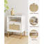 Table de chevet en rotin, table de chevet Boho, table de chevet en bois avec rangement et tablette ouverte