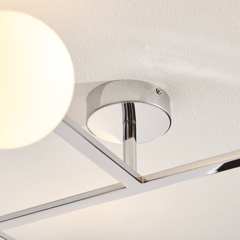 Terflinger Glass Semi Flush Mount, Chrome