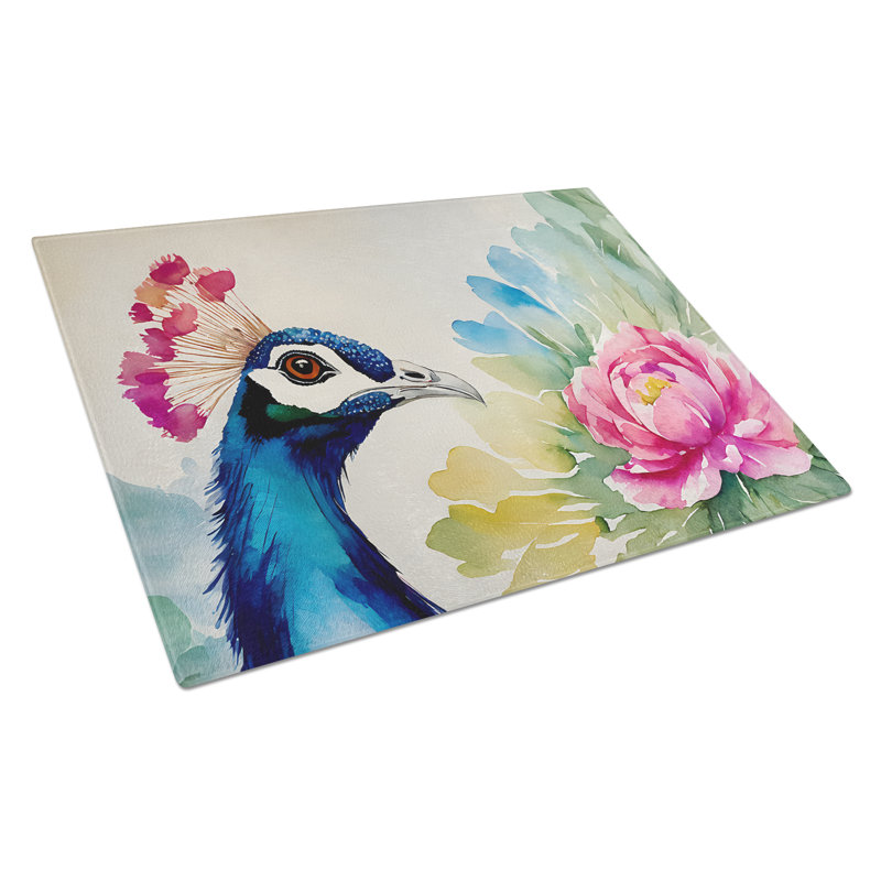 Peacock Glass Cutting Board