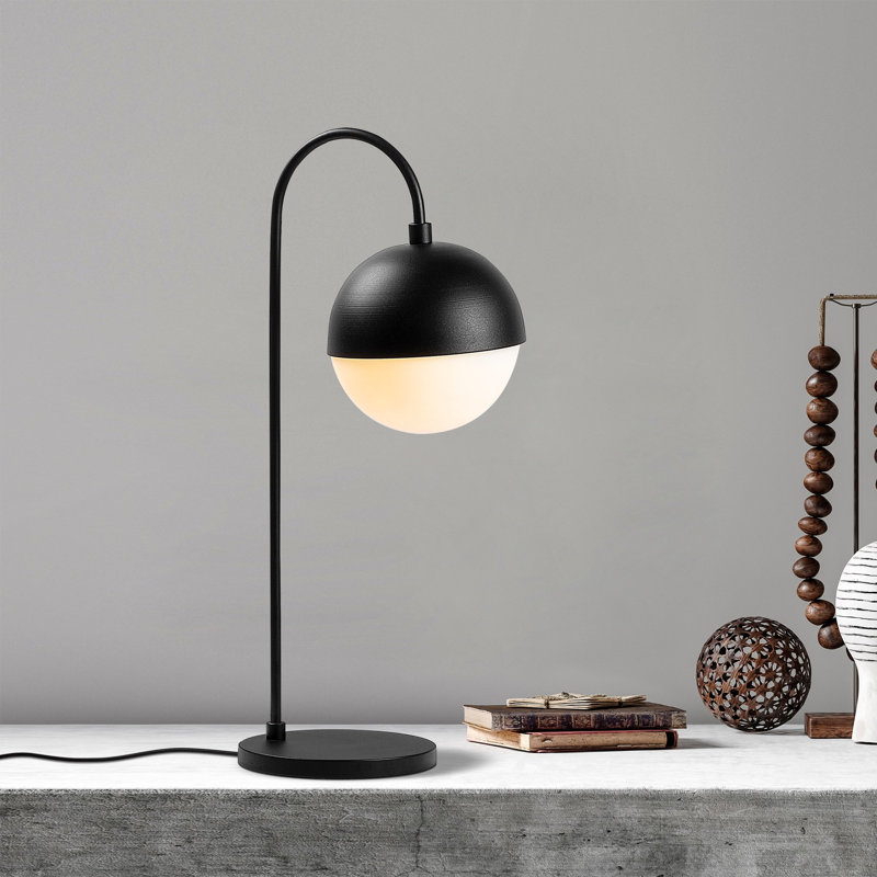 Lampe de table en métal Bono, Blanc, Noir