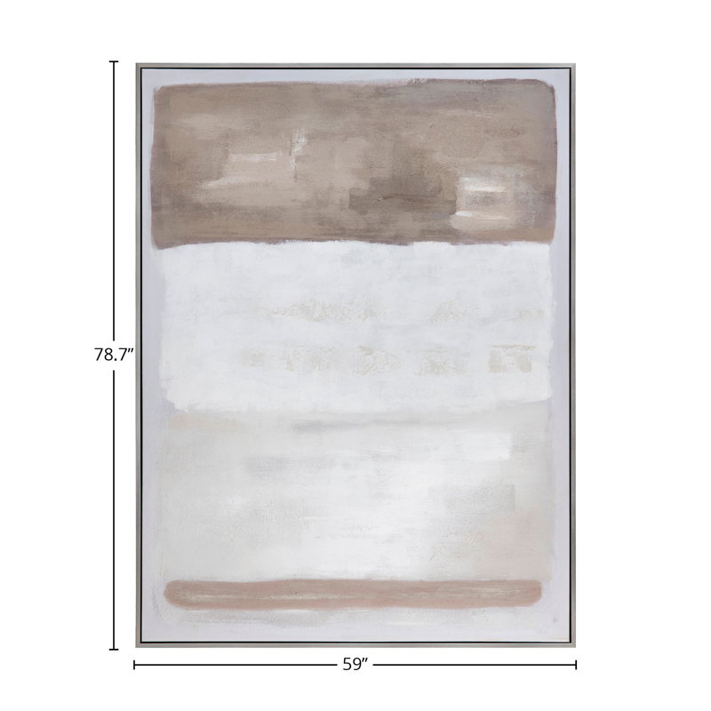 Art mural encadré brun clair sur toile, H 78,7 po x l 59 po x P 2 po