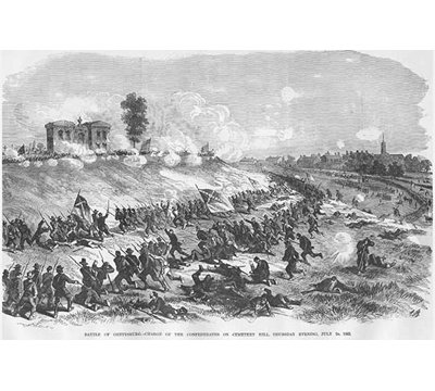 " Battle Of Gettysburg At Cemetery Hill " by Frank Leslie