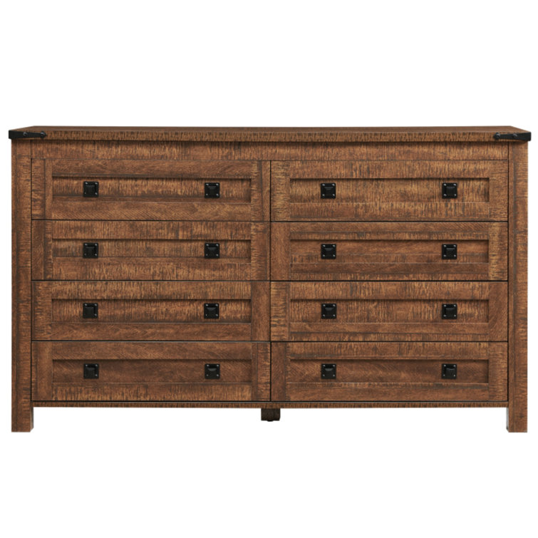 Millwood Pines Addeline 54W 7 Drawers Dresser Organizer, Wood Rustic Wide  Chest of Drawers & Reviews