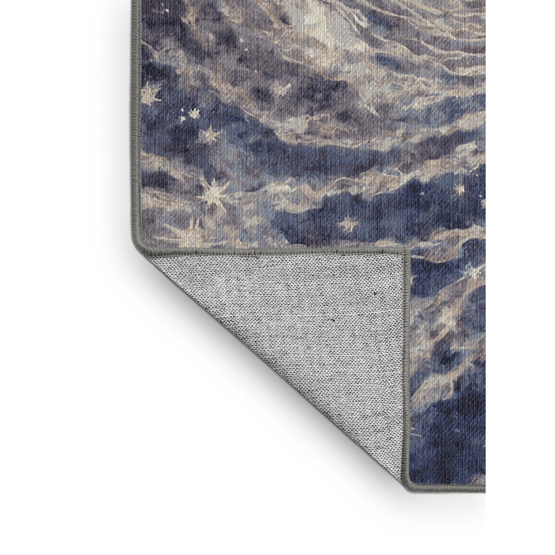 Tapis gris lavable à la machine, Rond 8 pi