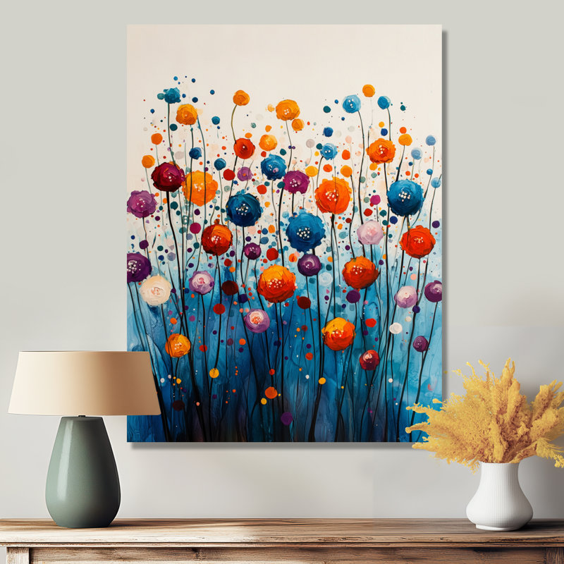 «Fantasy Field Of Ranunculus Flowers I», art sur toile Renoncule, H 44 po x l 34 po, Toile tendue, Ne s’applique pas