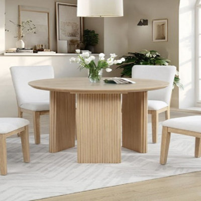 Fluted Design Legs Contemporary Dining Room Table