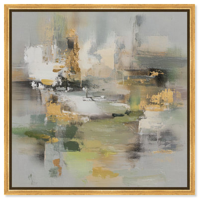 Décoration murale abstraite Moss Agate II par Art Remedy, cadre noir, 12 x 12