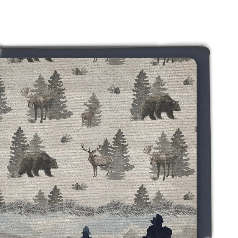 Tapis intérieur / extérieur tissé à la machine Blue Cliff Mountain, Rectangle 4 pi x 6 pi