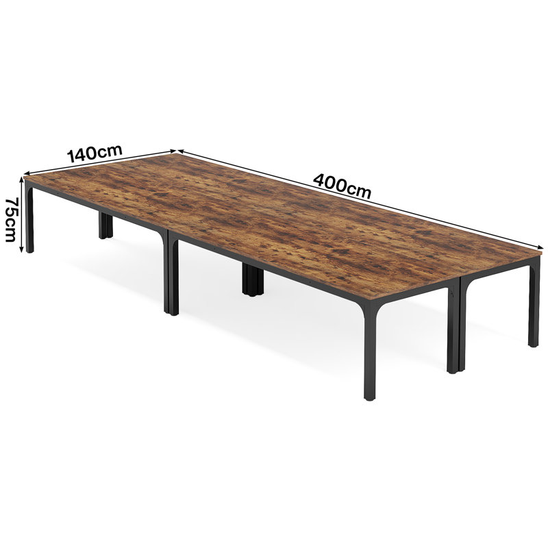 Mareme Rectangular Meeting Table, Rustic Brown