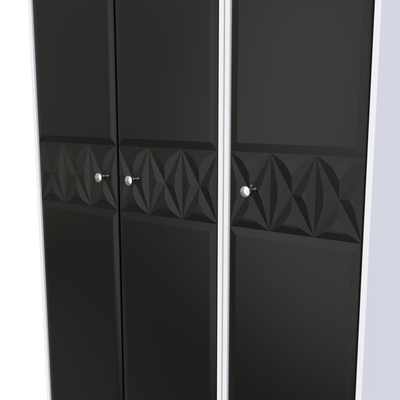 Carnlea Manufactured Wood Wardrobe, Black/White
