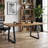 63" Solid Wood Executive Office Desk with Strong Metal Legs-216621516